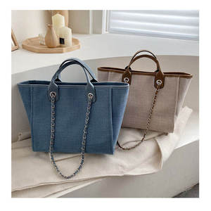 Vintage <b>large</b> capacity cotton <b>canvas</b> women's casual outdoor customizable casual fashion tote <b>bag</b> - Product Image 2