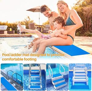 Alfombrilla de PVC antideslizante impermeable, patrón de onda de espiga azul, diseño de moneda, pisada de escalera de <span class=keywords><strong>piscina</strong></span> de cobre para comercio exterior - Product Image 3