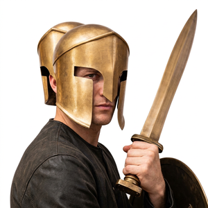 หมวกนิรภัย CH Helmets รุ่น 300 Spartans หมวกกรีกทองเหลืองโบราณ งานแฮนด์เมด ไซส์เดียว CHMO420 - Product Image 1
