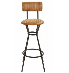 Chaise de bar contemporaine avec structure en métal, design ergonomique et coussin rembourré pour comptoir de cuisine ou bar à petit-déjeuner - Product Image 2