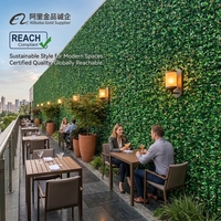 Panneau mural de haie artificielle anti-UV en buis, panneau de fond mural en fausse herbe verte, clôture pour décoration de mariage et de maison
