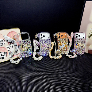 Nouvel Arrivage : Étui de Luxe pour Téléphone <span class=keywords><strong>iPhone</strong></span> 17 16 15 Pro Max <span class=keywords><strong>avec</strong></span> Chaîne, Motif Chat et Diamants, <span class=keywords><strong>Coque</strong></span> de Téléphone Mobile Type Sac Bandoulière - Product Image 3