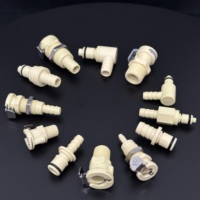 Raccord de tuyau à valve rapide BRT Acetal 1/8 avec filetage cannelé, raccord de tube en acier inoxydable 316, ressort de valve, pression 120 psi, connexion rapide