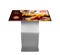 32/43/50/55 Kios Layar Interaktif Portabel Berdiri Sendiri dengan Meja Sentuh Inframerah untuk Menu Restoran