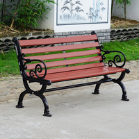 Bancs de parc en bois avec pieds en aluminium moulé, style colonial, pour l'extérieur