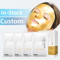 Custom Schoonheid Hydraterende 24 K Golden Crystal Gezicht Sheet Masker Huidverzorging Hydro Gel 24 K Gold Collageen Hydrogel Facial masker