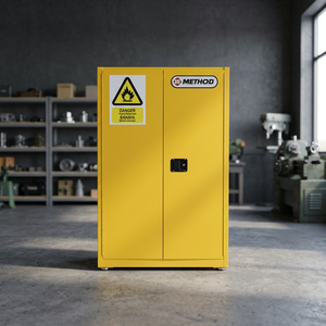 Gabinete de Seguridad para Líquidos Inflamables de Uso Comercial, Metálico Amarillo, de Doble Puerta, Resistente al Fuego, Personalizable, Muebles de Laboratorio - Product Image 1