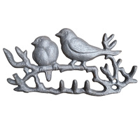 Crochets à vêtements en fonte de bronze antique avec forme d'oiseau et de branche en 3D, robustes pour l'entrée, la salle de bain, la chambre à coucher, décoration de ferme
