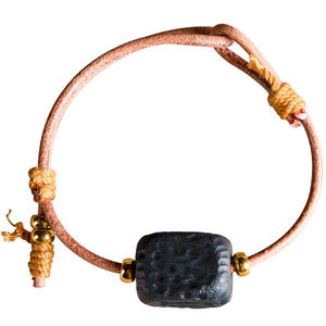 หยกฮอตันธรรมชาติ สร้อยข้อมือหยกถัก หยกอินค์ สายร้อยมือ แฟชั่นเครื่องประดับมือชายหญิง ดีไซน์ดั้งเดิม HT40 - Product Image 2