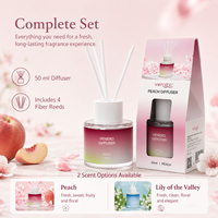Diffuseur de parfum OEM ODM 50 ml à la pêche, huile essentielle botanique, bouteille écologique, désodorisant longue durée, décoration de luxe