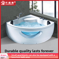 Baignoire autoportante moderne et confortable en acrylique avec fonction massage et drain pour la maison, l'hôtel et les petits appartements – Constant