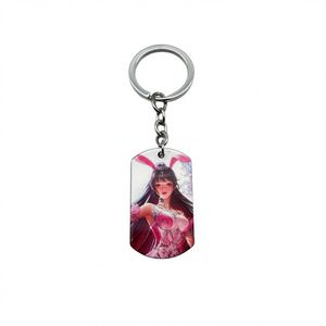<b>Anime</b> Luffy Robin Wanted Cartoon Stainless Steel UV Printing <b>Keychain</b> Steel Key Chain Rings Backpack Pendant DIY Crafting Gifts - Product Image 4