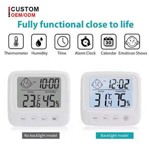 Đa chức năng mini hiển thị kỹ thuật số Nhiệt kế ẩm kế trong nhà/ngoài trời nhựa hộ gia đình sử dụng dụng cụ nhiệt độ - Product Image 2