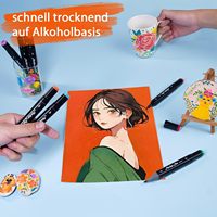 OEM/ODM Vente en gros de marqueurs à double pointe à base d'alcool, marqueurs permanents pour le dessin artistique, OEM