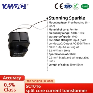 Sct016 Split-Core hiện tại biến áp (điện áp/hiện tại đầu ra), độ chính xác 1%, 3.5KV cho giám sát công nghiệp - Product Image 6