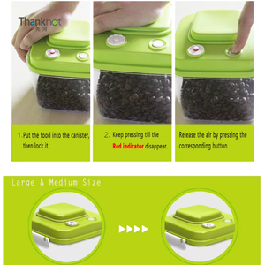 Vacare Pompe intérieure à un bouton Ensemble de récipients sous vide hermétiques en plastique pour le stockage des aliments Boîtes de stockage des aliments en plastique sans BPA - Product Image 6