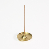 BECORA Mini porte-encens en laiton fait main, finition dorée, pour la méditation, la décoration religieuse et aromatique de la maison