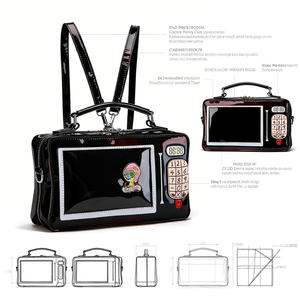 Fornitore della fabbrica <span class=keywords><strong>Ita</strong></span> Zaino Delle Donne Su Ordinazione Del Progettista <span class=keywords><strong>Ita</strong></span> Sacchetto con Finestra IN PVC Trasparente - Product Image 2