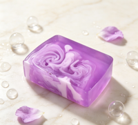 Savon artisanal transparent à la glycérine et aux huiles essentielles, fleurs séchées intégrées, nettoyant doux, éclaircissant, barre de bain, logo personnalisé