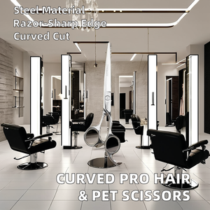 Chuyên Nghiệp Tóc Cắt & Pet Chải Chuốt Kéo Sắc Nét Cong Nhật Bản Thép Không Gỉ Lưỡi Vẻ Đẹp Kéo Cắt Cho Tiệm Làm Tóc - Product Image 2