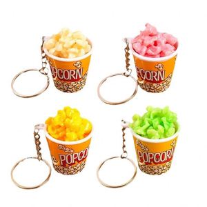 Funny Creative Plastic Food Play Cup <b>Key</b> <b>Chain</b> Simulation Popcorn Cup Keychain for Women Men Trinkets Gift - Product Image 3