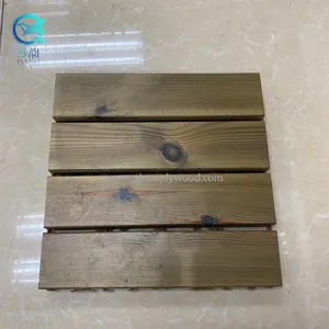 Suelo de madera tratado a presión, superficie de tamaño personalizado carbonizada