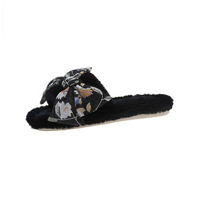 Factory Direct Sales PVC Sole Fashion Bow Slippers Flannel Warm Slippers for Autumn and Winter With Factory Latest - Product Image 6