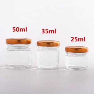 Vente chaude 25ml 50ml 75g 100g Mini Pot De Confiture Mini Bouteille En Verre Ronde Clair Pot De Miel Nid D'oiseau Bouteille En Verre - Product Image 2