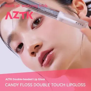 Aztk Rouge à lèvres double embout, fini mat, effet boue, brillant miroir, effet repulpant, couleur nude naturel, taille standard, Shanghai - Product Image 2