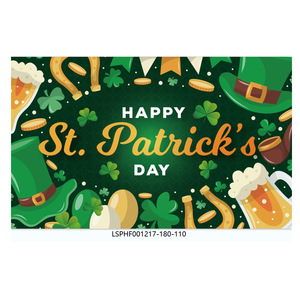 Feliz Día de San Patricio <span class=keywords><strong>Irlanda</strong></span> telón de fondo trébol sombrero verde trébol fiesta de cumpleaños de la suerte luces brillantes ducha Fondo Photozone - Product Image 3