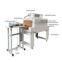 Machine de scellage et de rétraction semi-automatique à commande au pied, adaptée aux emballages de petites et moyennes boîtes cadeaux