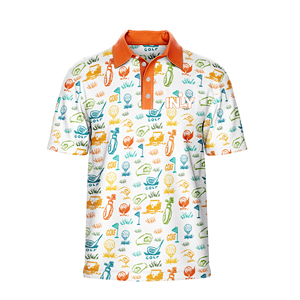 Polo da Golf Personalizzate in Spandex/Poliestere, Protezione Solare, Traspiranti, Asciugatura Rapida, Magliette Atletiche da Golf per Uomo - Product Image 2