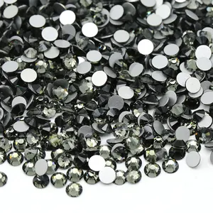 XULIN toptan DIY Flatback düzeltme kristal siyah elmas taklidi boncuk giyim aksesuarları için