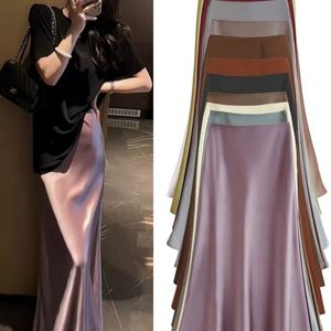 Light Luxury Satin Half <b>Skirt</b> for Women in Spring and Autumn, High Waisted and Hip Hugging <b>Skirt</b> - Product Image 1