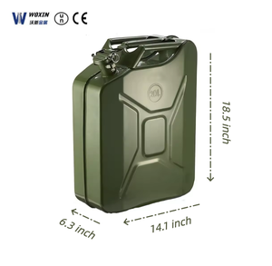 Bidon métallique de 20 litres pour diesel, réservoir de carburant en acier, bidon de 5 gallons pour situations d'urgence, support pour bidon. - Product Image 1