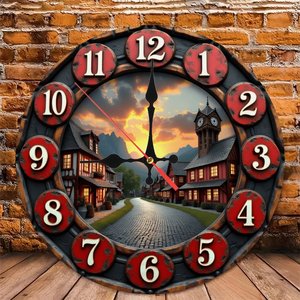 Round Wooden <b>Wall</b> <b>Clock</b> 25cm Simple Numeral <b>Silent</b> Non Ticking Home Study Room Decor - Product Image 5