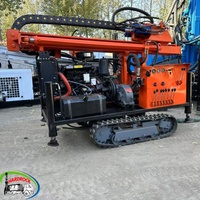 Machine de forage de puits d'eau sur chenilles de 50 kW, autoconstruite, pour puits peu profonds de 200 m