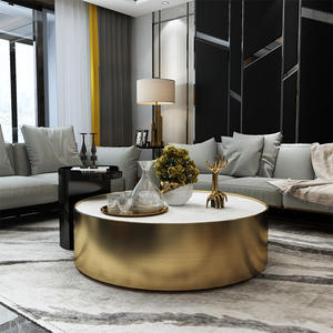 Table basse minimaliste italienne Nordic Rock Panel, luxe moderne, artisanat en marbre haut de gamme, acier inoxydable exquis - Product Image 4