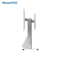 WestarPOS CRS001, Terminal Punto de Venta con Pantalla Táctil Grande de 24 Pulgadas, Todo en Uno para Comercio Minorista, Pantalla Dual, Color Blanco y Azul