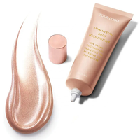 Huile sèche scintillante en bronze doré biologique Illuminateur liquide pour le visage Vitamine C Surligneur à l'huile de jojoba avec effets scintillants