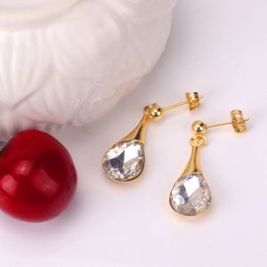 Ensemble de bijoux en zircon en gros, boucles d'oreilles et pendentif tendance en acier inoxydable pour femmes, parures de bijoux dorés imposantes - Product Image 3