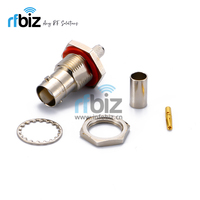 Connecteur coaxial RF étanche INERGEK BNC-C-KY3 BNC femelle à sertir pour câble RG58 3DFB nickelé