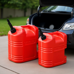 Contenedor de Combustible de Gasolina de 5 Galones, Rojo, Paquete de 2, Tanque de Gasolina Portátil para Automóvil con Boquilla para Uso en Vehículos - Product Image 2