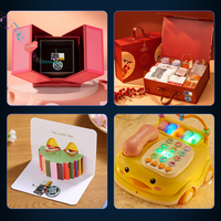 Haut-parleur de musique rechargeable 4M à mémoire téléchargeable par USB avec module de son à capteur magnétique Boîte-cadeau de carte de voeux 4M à mémoire