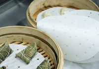 Papiers de cuisson ronds perforés sur mesure de 9 pouces, jetables pour friteuse à air et dim sum, livraison directe