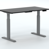 Bureau de jeu ergonomique avec éclairage LED, bureau de bureau réglable en hauteur, pieds de bureau réglables, bureau assis-debout