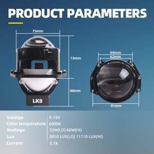 Sanvi LK8 Customization 3inch Dual Lens High Low Beam Bi <b>Led</b> <b>Projector</b> Lens Rhd/lhd Bi <b>Led</b> Headlight <b>Projector</b> Lens for Car - Product Image 6