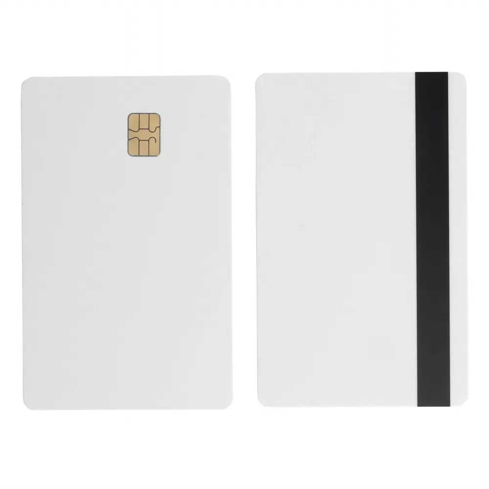 SLE4442 с 2 треками Magstripe Chip жемчужные белые карты с магнитной полосой Hi-Co водонепроницаемые ПВХ пустые карты