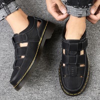Nouveaux modèles 2025 ROME Sandales en cuir véritable faites à la main avec boucle, grande taille 48, chaussures d'été arabes de Dubaï, marque célèbre, haute qualité