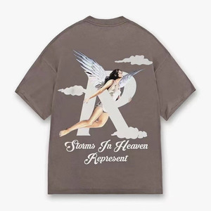 T-shirt Vintage Oversize da Uomo in Cotone 180g, Maglietta a Maniche Corte Stile High-Street con Motivo Squalo della <span class=keywords><strong>Serie</strong></span> Club - Product Image 6